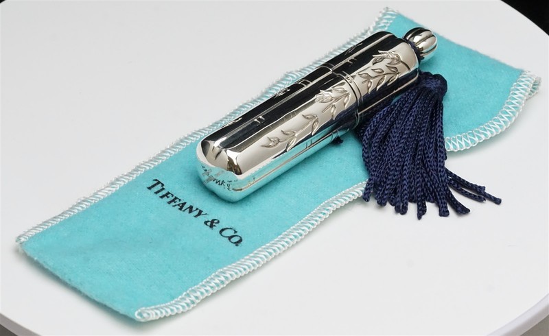 2002 TIFFANY & CO  925 Sterling Silver Travel Perfume Atomizer Spray Bamboo
