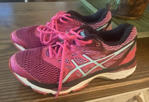 Asics Womens Gel Cumulus 18 Running Shoes T6C8N Pink Blue Womens 6 Fast Ship