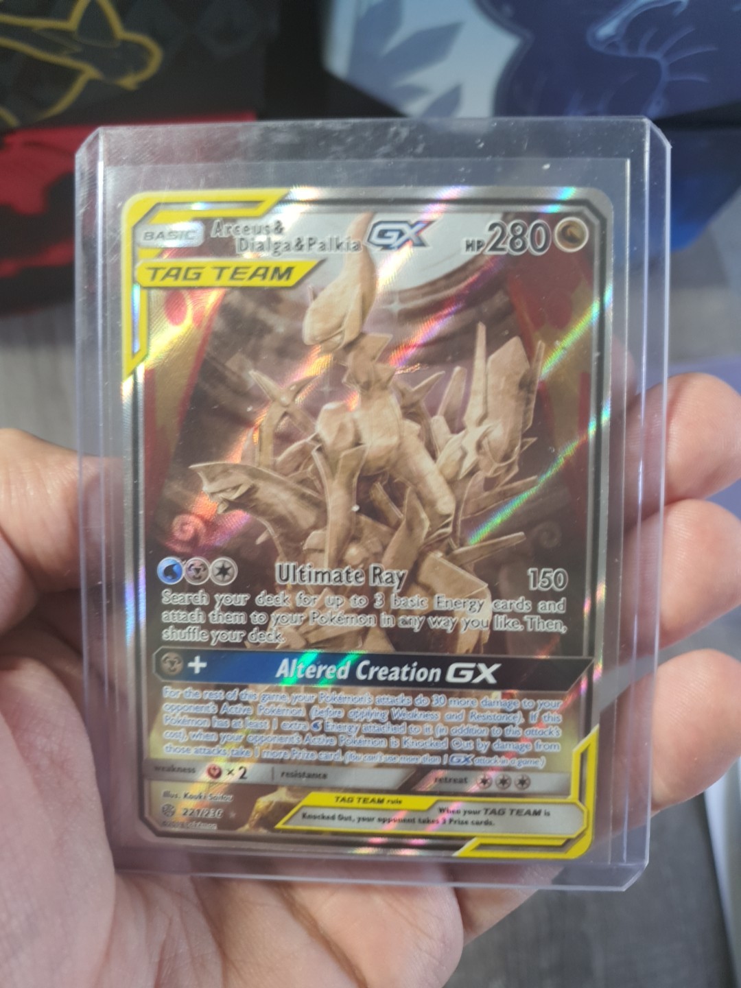 Pokémon Arceus & Dialga & Palkia GX Cosmic Eclipse Secret Art 221/236