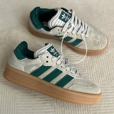 NEW Mens Size 4 Womens 5.5 Unisex Adidas Samba XLG Grey Collegiate Green Sneaker
