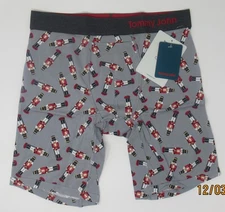 Tommy John Men Cool Cotton Heather Grey Boxer Brief Large (14966)