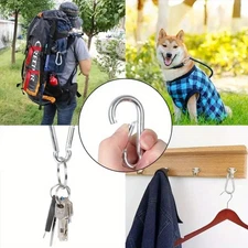20 PCS Aluminum Carabiner D Shape Spring Clip Snap Key Hook Keychain Buckle
