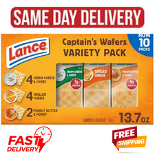 Lance Sandwich Crackers, Captain's Wafers, Variety Pack 10 Individual Packs, 6 