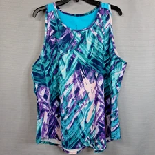 Reel Legends Keep It Cool Multicolor Athletic Tank Top Stretch Womens Size XL