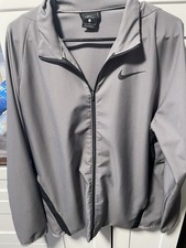 Mens Nike Dri Fit Gray Full Zip Track Jacket Size L Long Sleeve Casual