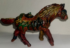 Horse sculpture Multicolor With Stone From Belize 5" Folk Art