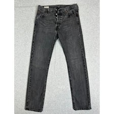 Levis 501 Premium Jeans Mens 30x32 30" Inseam Black Gray Button Fly