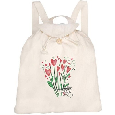 Canvas Rucksack / Backpack ''Heart Bouquet'' (RK00045813)