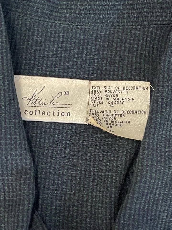 Jaqueta xadrez vintage anos 90 Kathi Lee verde tartan academia escura Preppy 14 - Imagem 4 de 4