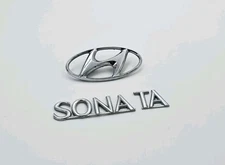 2002-2005 HYUNDAI SONATA EMBLEM BADGE LOGO SYMBOL SET TRUNK REAR CHROME OEM