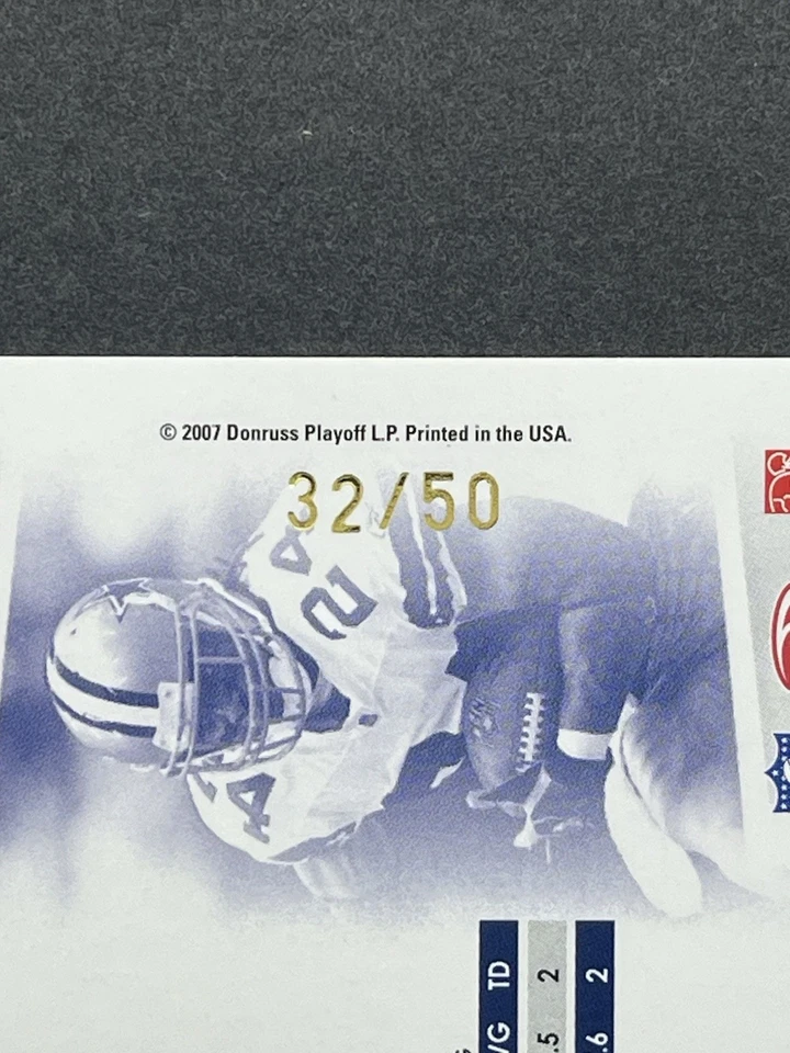 2007 Donruss Threads Marion Barber III Gold Holofoil /50 #76 Dallas Cowboys - Image 3 of 3