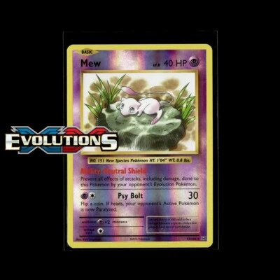 holographic mew card value Amazon.com: Pokemon - (53/108) - XY Evolutions Near Mint /// Near Mint FoilCards in Near Mint (NM) condition show minimal wear from shuffling Mew Pokmon TCG Holo Rare