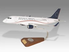 Embraer 170 Republic Airways Desk Wood Airplane New Model Large Scale 1/72