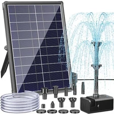 Antfraer Solar Fountain for Bird Bath 8W Solar Water Fountain Pump with Dry-R...