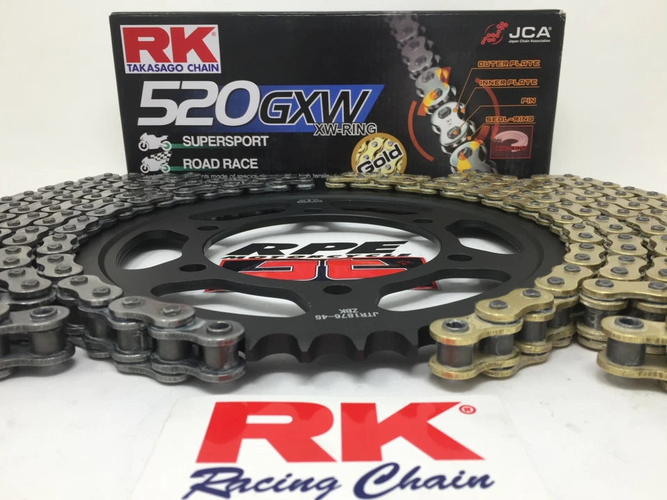 Suzuki GSXR1100 1993-98 RK 520 Racing GXW X-Ring Chain and Sprocket Kit + Colors Foto 4 de 4
