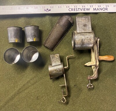 Antique Primitive Lot: 7 Items Total as Described Below