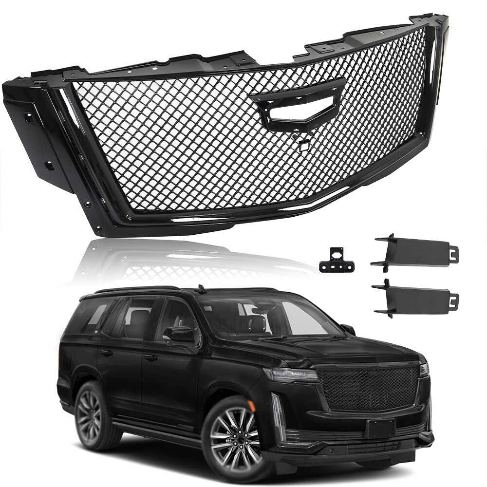 Front Bumper Grille Honeycomb Grill Black Mesh For Cadillac Escalade 2015-2020