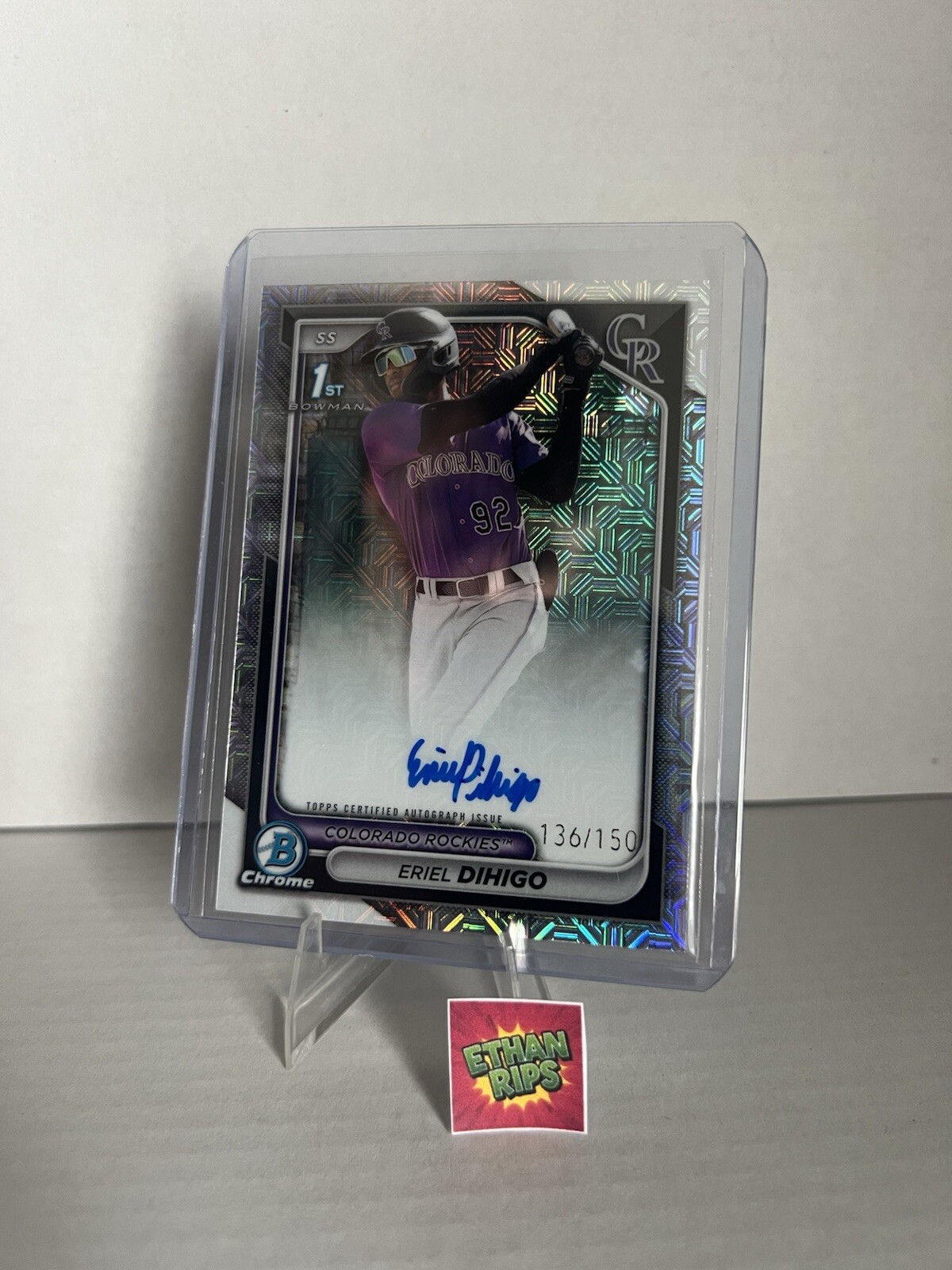 Eriel Dihigo 2024 Bowman Chrome 1st Auto #CPA-ED HTA Choice /150 Rockies