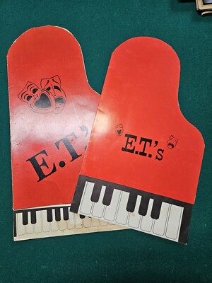 Vintage E. T.'s Menu And Drink Menu