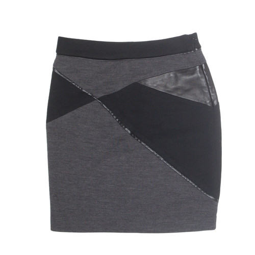 MAJE Short Straight Skirt Grey Wool Womens S