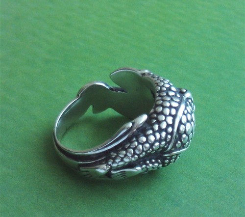 BARRY KIESELSTEIN CORD STERLING SILVER TOAD FROG ON LILLY PAD RING SZ 6.5 - Picture 6 of 12