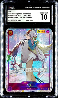 CGC 10 Gem Mint Uta OP02-120 SEC Alternate Art One Piece Paramount