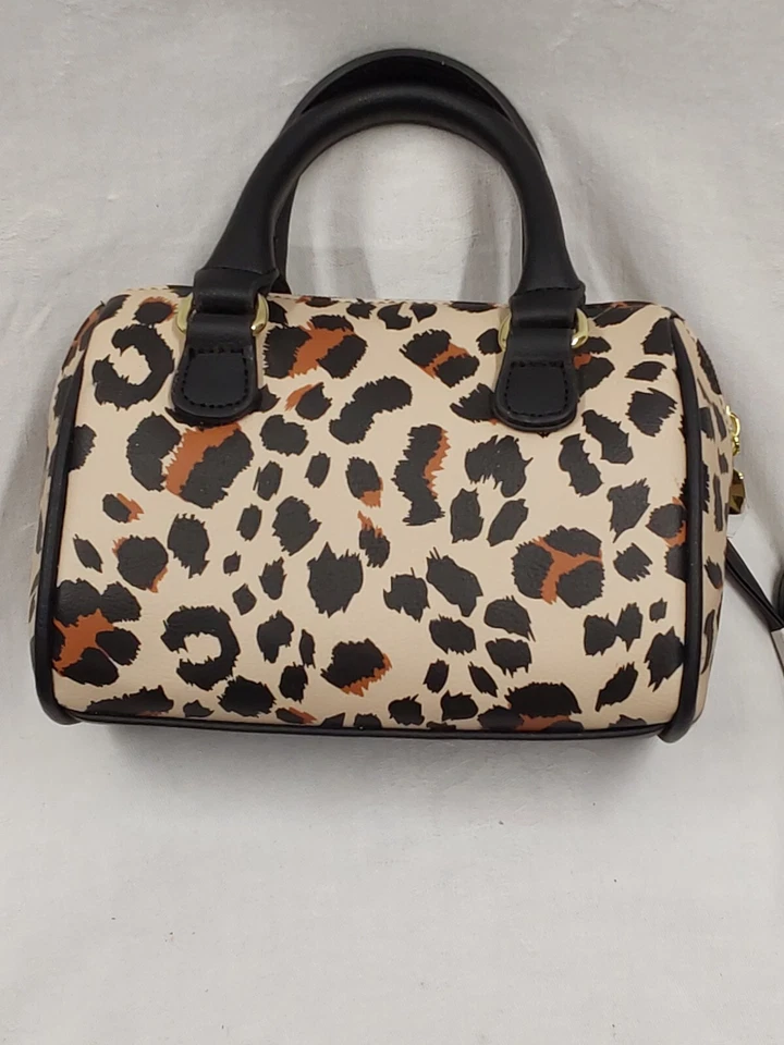 Luv Betsey By Betsey Johnson Small Leopard Print Purse With Gold Cat Face - Image 2 of 4