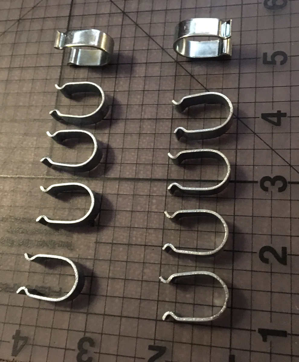 10 tension clips, spring grip hanger parts, Hardware, Metal u-shape, 5/16”  wide