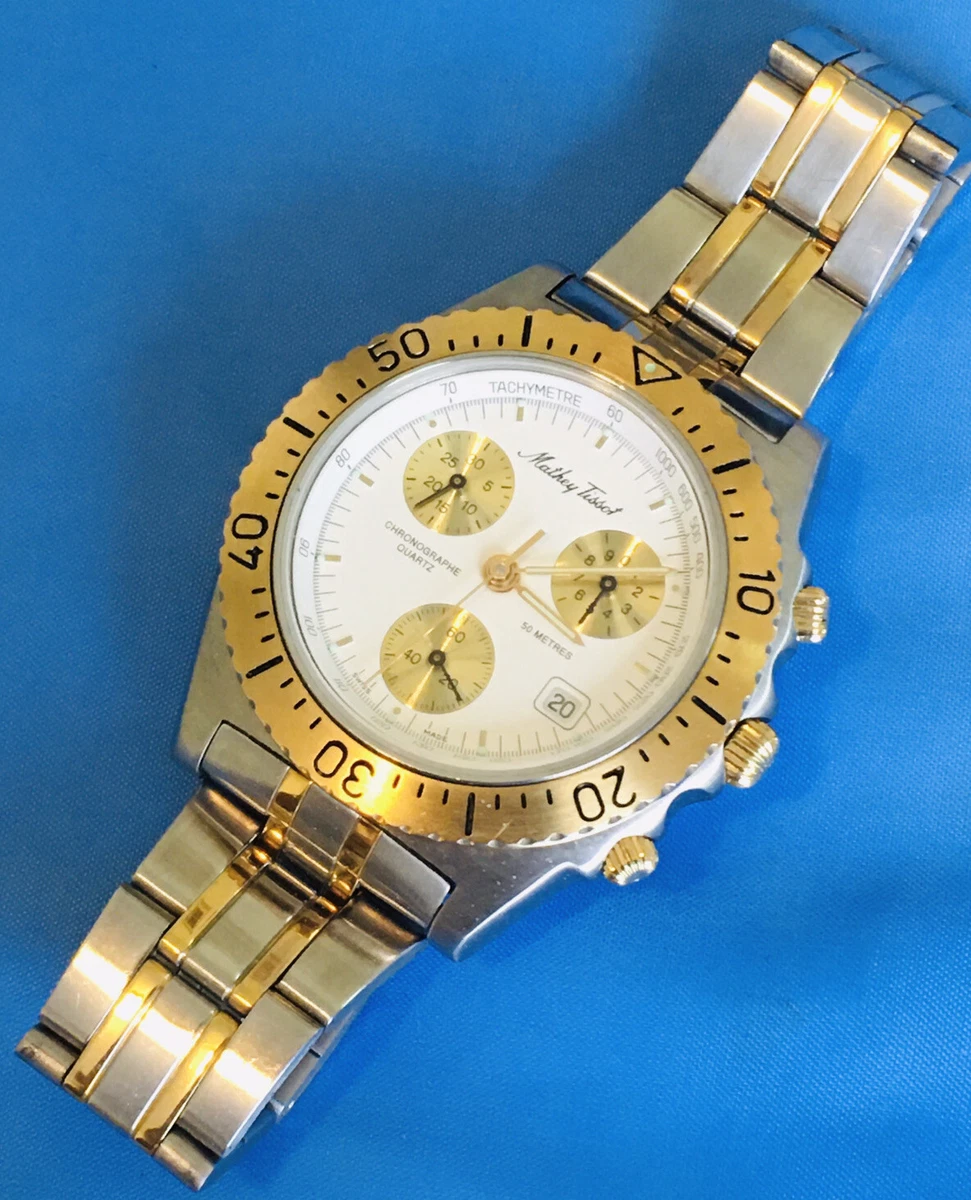 Mathey Tissot Swiss Made 22j Men s Chronograph Tachymeter watch Working Fine