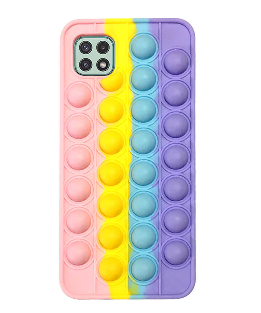 Pop Case for Samsung Galaxy A22 5G, Fidget Bubble It Cover Stress Rainbow