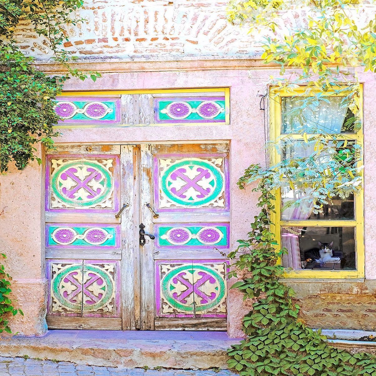 Murales 3D Para Jardines Y Muros Usando Cortinas De Ducha Fondos Tapices