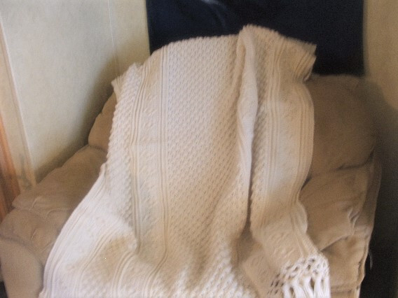 MYSTIC SEAPORT, a traditional Fisherman crochet afghan, 48" x 60" NEW, handmade - Picture 2 of 4