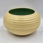 Vintage 1930's Red Wing Rumrill  Ribbed Planter Pot Vase Yellow Green #509 READ