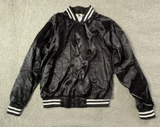 Augusta Sportswear Adult M Silky Black Long Sleeve Snap Up Bomber Jacket