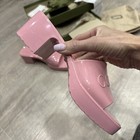 Authentic Gucci womens Rubber Pink Wild Rose sandal Slides Size 37 ( 7) Italy — photo 4