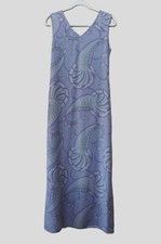 Tommy Bahama Sleeveless 100 Silk Maxi Dress Seafoam Tropical Paisley Size 6