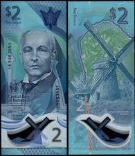 BARBADOS 2 DOLLARS (P NEW) 2022 POYLMER UNC