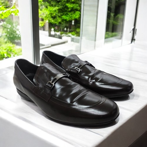 Versace Collection Men's Brown Leather Loafers Slip On Dress Shoes US 10 UER 43 - Picture 13 of 24