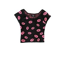 Nasty Gal - Lip Crop Top - Size Small - Bandage - Y2K