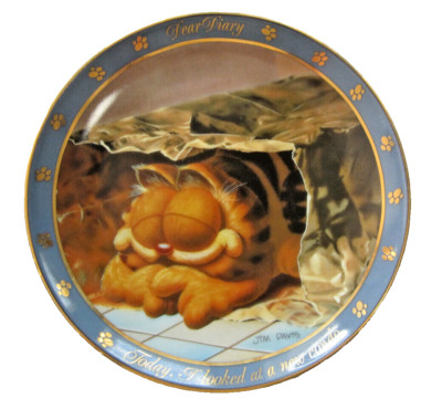 GARFIELD Dear Diary Series NEW CONDO Collector PLATE Jim Davis #B2234 Paper Bag