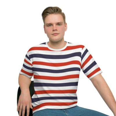 Red White and Blue Striped T-shirt | eBay