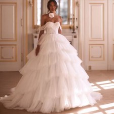 Elegant V Neck Vintage Wedding Dresses Beaded Court Train A Line Bridal Gown