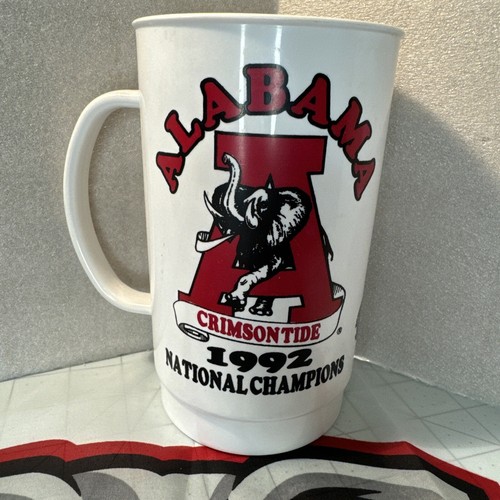 Vintage 1992 Alabama Crimson Tide National Champions Plastic Mug Bama Football - Picture 2 of 7