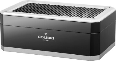 COLIBRI -HUMIDOR - RALLY - SCHWARZ SILBER - 100 - 125 ZIGARREN - SOFT-CLOSE -