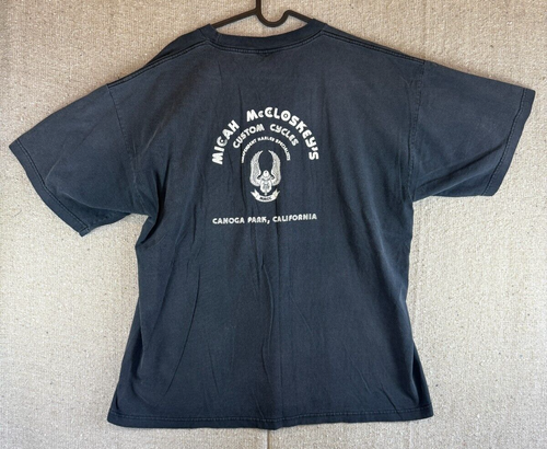 T-shirt noir vintage homme taille XXL MOTO vélo MURINA MADE IN USA Canoga Park - Photo 6/6