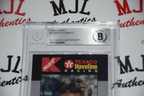 MARIO ANDRETTI SIGNED AUTOGRAPHED 1994 K-MART TRADING CARD BAS COA f1 nascar - Picture 2 of 3