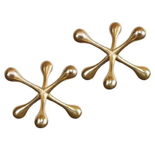 Uttermost Harlan Contemporary Aluminum Objects in Brass (Set of 2) - Picture 1 of 4