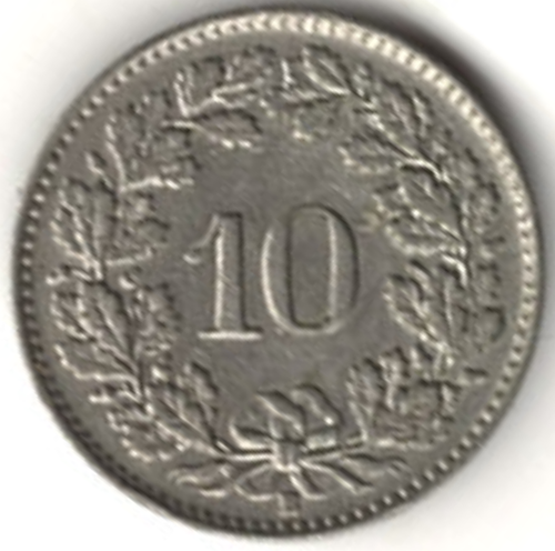 1944 B TEN RAPPEN FROM SWITZERLAND ~ YOU GRADE IT ~ SEE THE SCAN. stk44-6951 - Picture 2 of 4