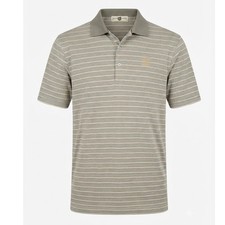 Fairway & Greene Mens Large Gray Striped Cotton Cypress Point Polo - CJ