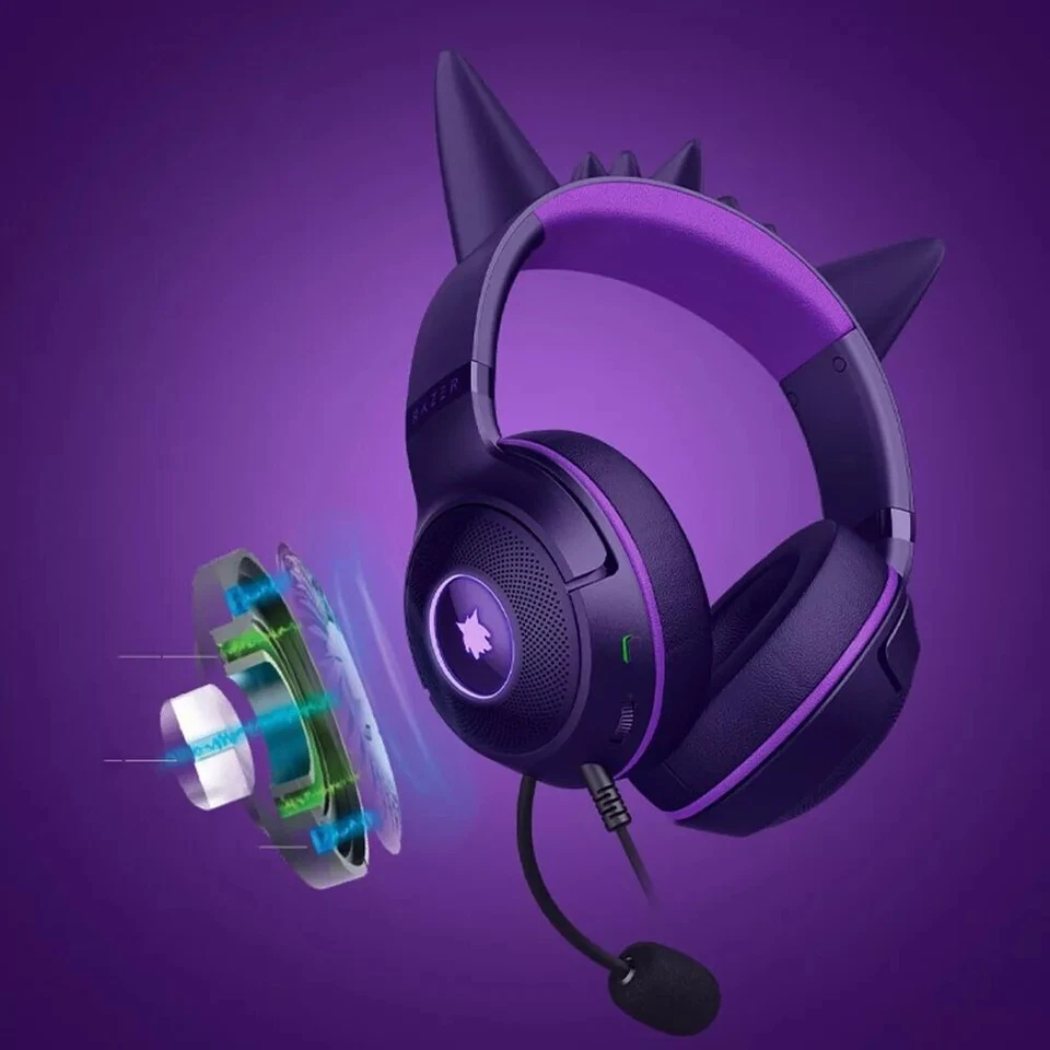 Razer x Pokémon Gengar Kraken V3 X Wired Headset Headphone Limited Edition - Bild 3 von 4